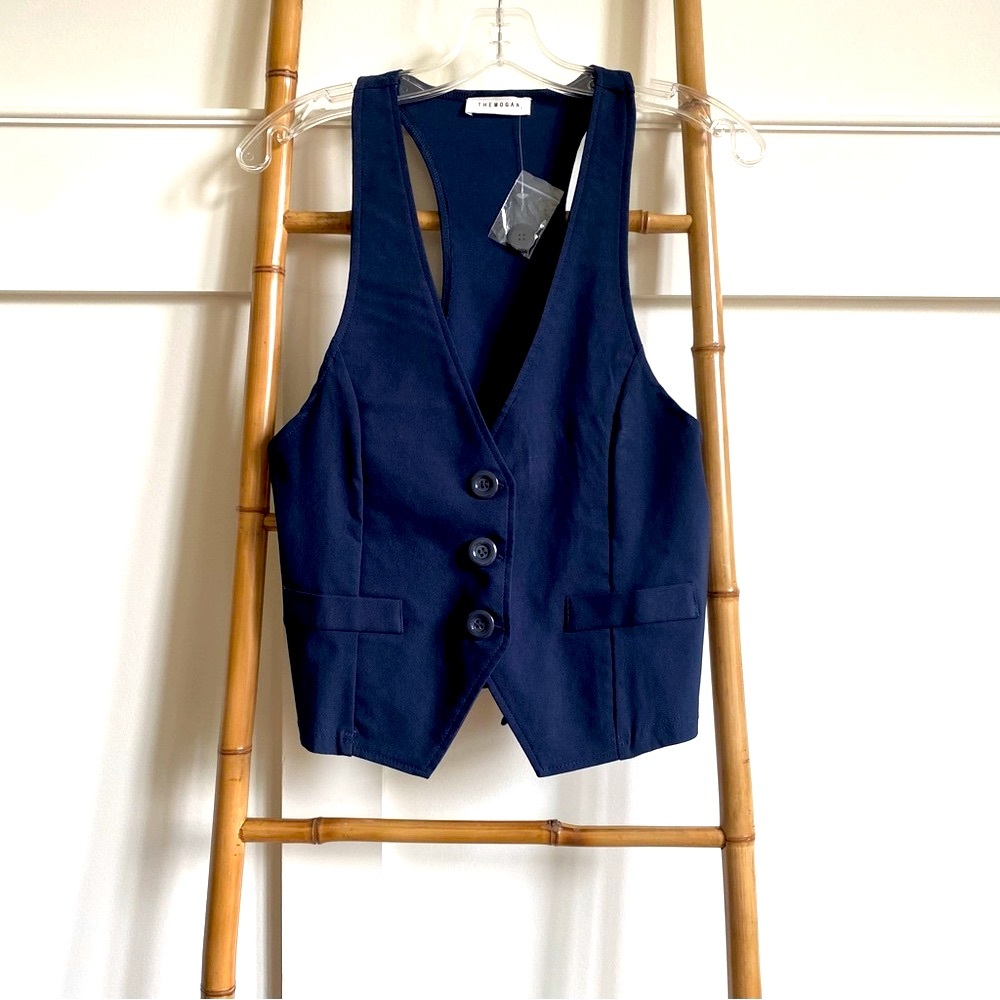 TheMogan Women’s Blue Vest
